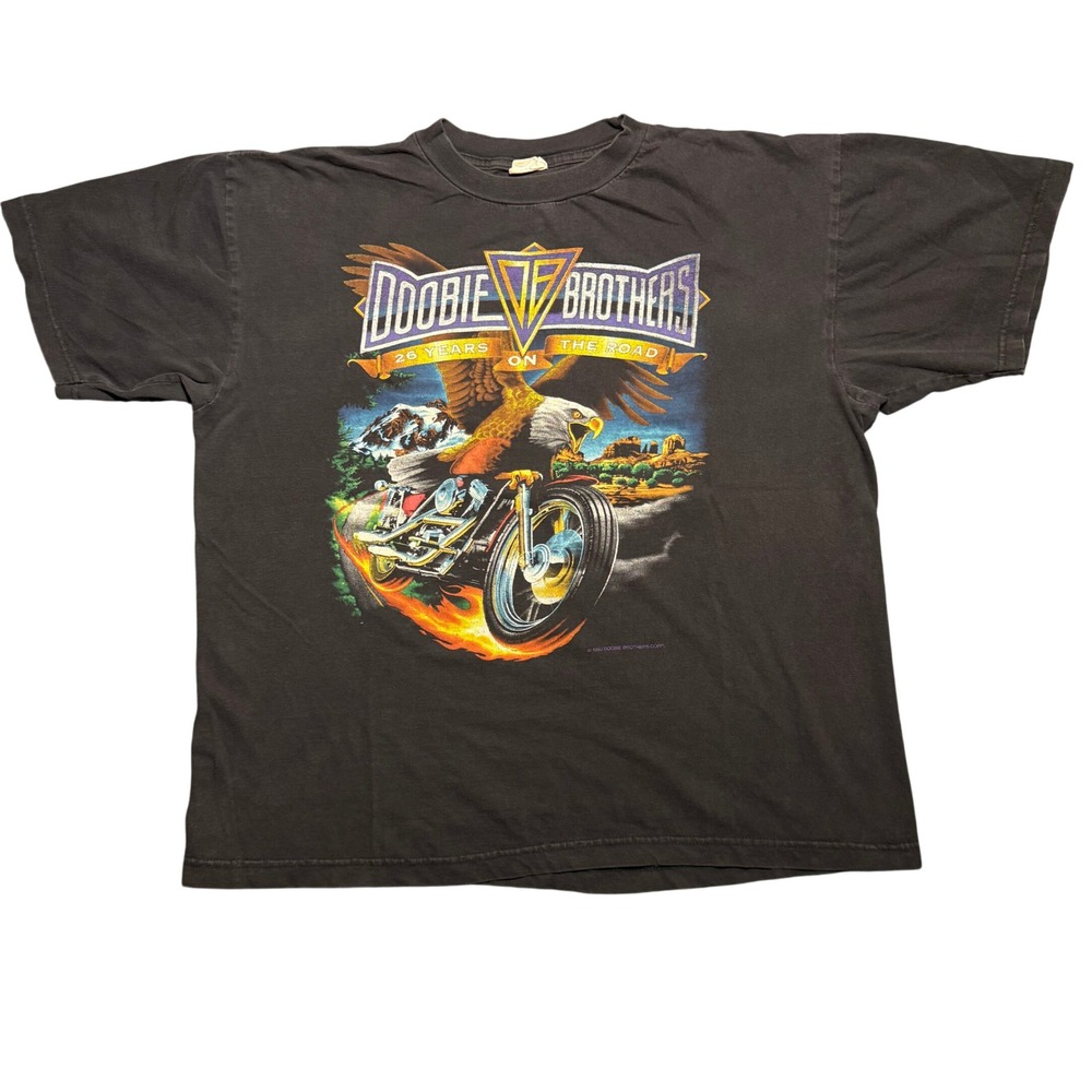 Vintage 1993 Doobie Brothers 25 Years On The Road World Tour T-Shirt Black XL